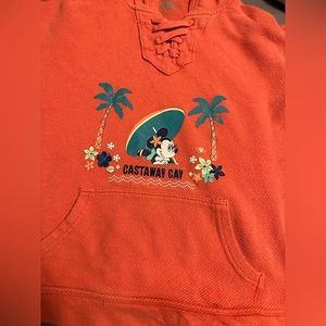 Disney Cruise Line Castaway Cay Minnie Mouse Pullover |coral pink size kids XL
